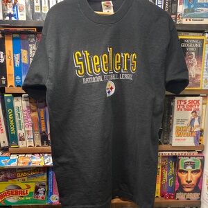 L VINTAGE SINGLE STITCH PITTSBURGH STEELERS EMBROIDERED FOTL